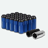 M12 X 1.5 Extended Steel Acorn Lug Nuts with Aluminum Cover - Blue