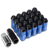 M12 X 1.5 Extended Steel Acorn Lug Nuts with Aluminum Cover - Blue