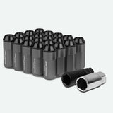 M12 x 1.5 Extended Aluminum Lug Nuts 20pc Set Gun Metal