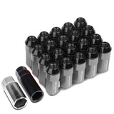 M12 x 1.5 Extended Aluminum Lug Nuts 20pc Set Gun Metal
