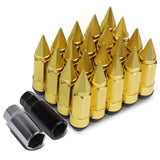 Universal M12 x 1.5 Extended Lug Nuts with Removable Spike Gold