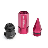 M12 x 1.5 Extended Aluminum Lug Nuts with Removable Spike 20pc Pink