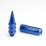 Universal M12x1.5 Extended Spike Lug Nuts 20pc Set Aluminum Blue