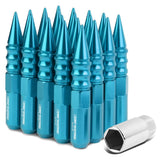 Universal Aluminum Lug Nuts M12x1.5 Extended Spike 20pc - Light Blue