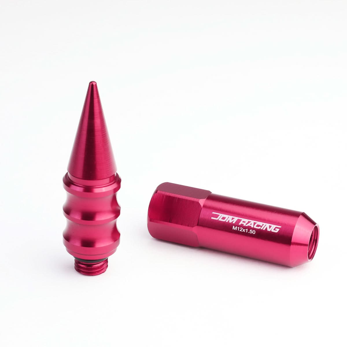 M12 x 1.5 Extended Spike Lug Nuts 20pc Set - Aluminum Pink