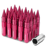M12 x 1.5 Aluminum Lug Nuts with Removable Spike 20pc Set - Pink