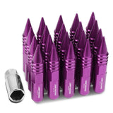 M12 x 1.5 Purple Aluminum Lug Nuts 20pc Set with Spikes
