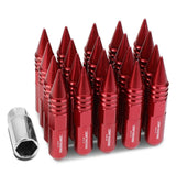 M12 x 1.5 Aluminum Lug Nuts 400 Style w/ Removable Spike 20pc Red