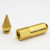 M12 x 1.5 Aluminum Lug Nuts 400 Style w/ Removable Spike 20pc Gold