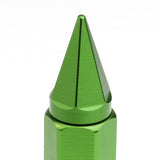 M12 x 1.5 Aluminum Lug Nuts with Removable Spike 20pc Green
