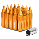 M12 x 1.5 Aluminum Lug Nuts with Removable Spike 20pc Set Orange
