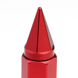 M12 x 1.5 Aluminum Spike Lug Nuts 60mm/90mm Red 20pc Set