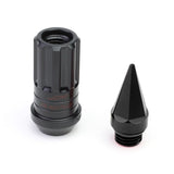 M12 x 1.5 Extended Spike Lug Nuts with Locks 16+4 Set Steel