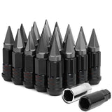 Steel Extended Lug Nuts M12x1.5 Grooved Shank w/ Spike End 16pc+4 Locks
