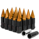 Universal M12x1.5 Steel Lug Nuts Extended Orange Spike 20pc Set