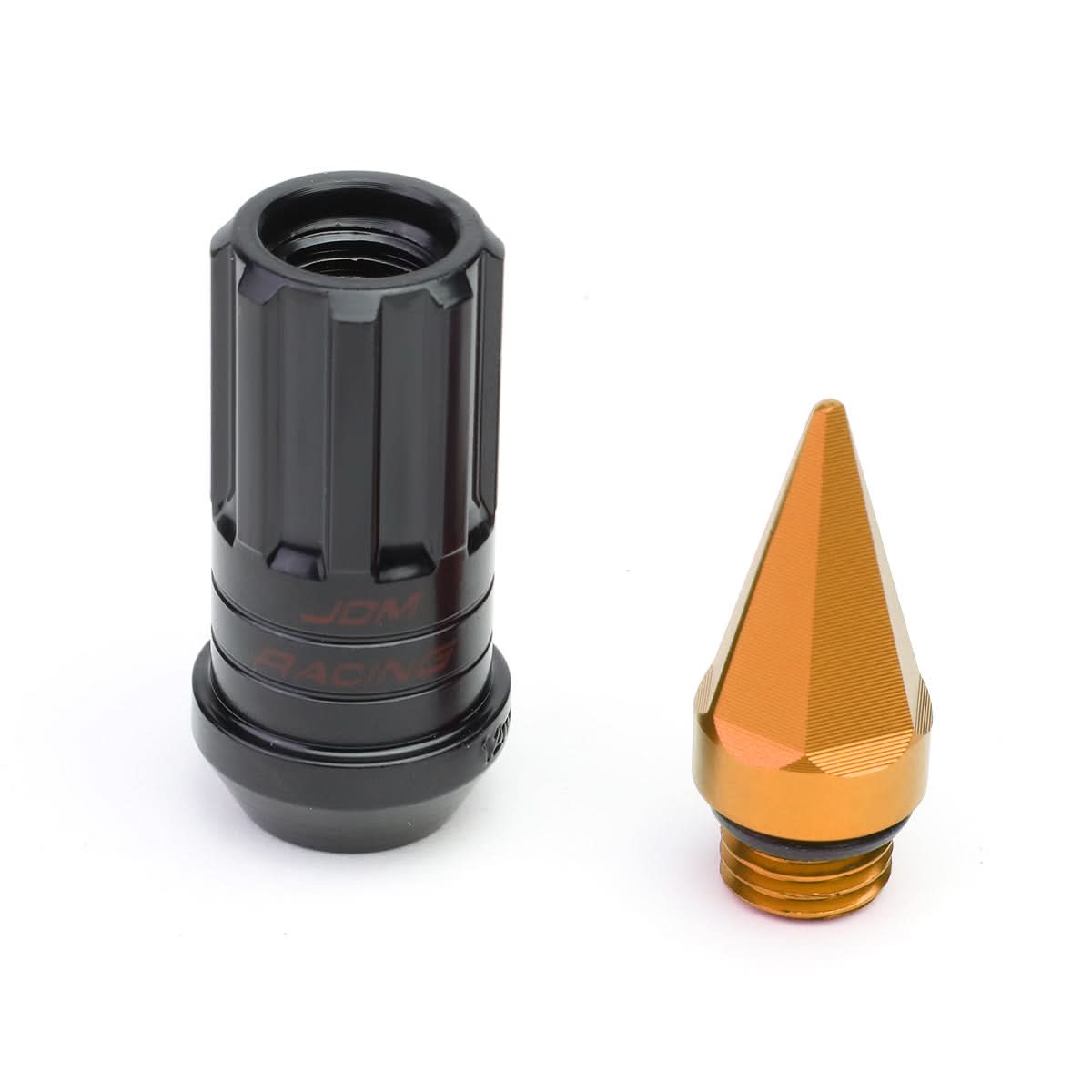 Universal M12x1.5 Steel Lug Nuts Extended Orange Spike 20pc Set