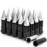 M12 x 1.5 Extended Steel Lug Nuts w/ Removable Spike End 16pcs + 4 Locks