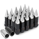 M12 x 1.5 Extended Steel Lug Nuts w/ Removable Spike End 16pcs + 4 Locks
