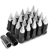 M12 x 1.5 Extended Steel Lug Nuts w/ Removable Spike End 16pcs + 4 Locks