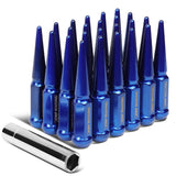 Steel Spike Lug Nuts M14 x 1.5 Closed End 24 Pack Blue