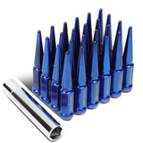 Steel Spike Lug Nuts M14 x 1.5 Closed End 24 Pack Blue