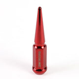 M14 x 1.5 Spike Steel Lug Nuts 23mm - 24 Pack with Lock Key Red