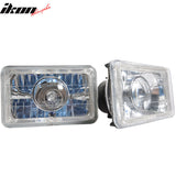 6x4 Inch Sealed Beam Chrome Housing Projector Headlight lamp Glass Len