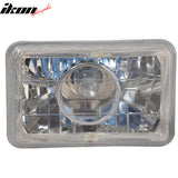 6x4 Inch Sealed Beam Chrome Housing Projector Headlight lamp Glass Len