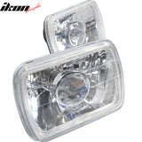7x6in Blue Halo H4 Bulb Sealed Beam Square Headlight Headlamp