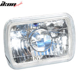 7x6in Blue Halo H4 Bulb Sealed Beam Square Headlight Headlamp
