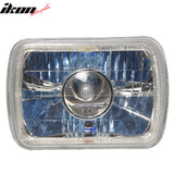 7x6in Blue Halo H4 Bulb Sealed Beam Square Headlight Headlamp