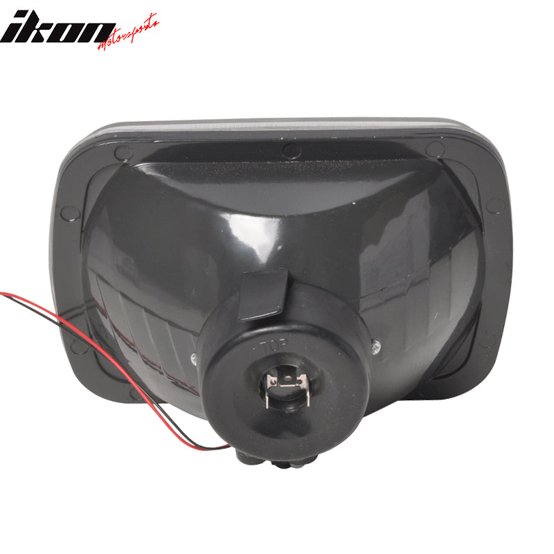 7x6in Blue Halo H4 Bulb Sealed Beam Square Headlight Headlamp