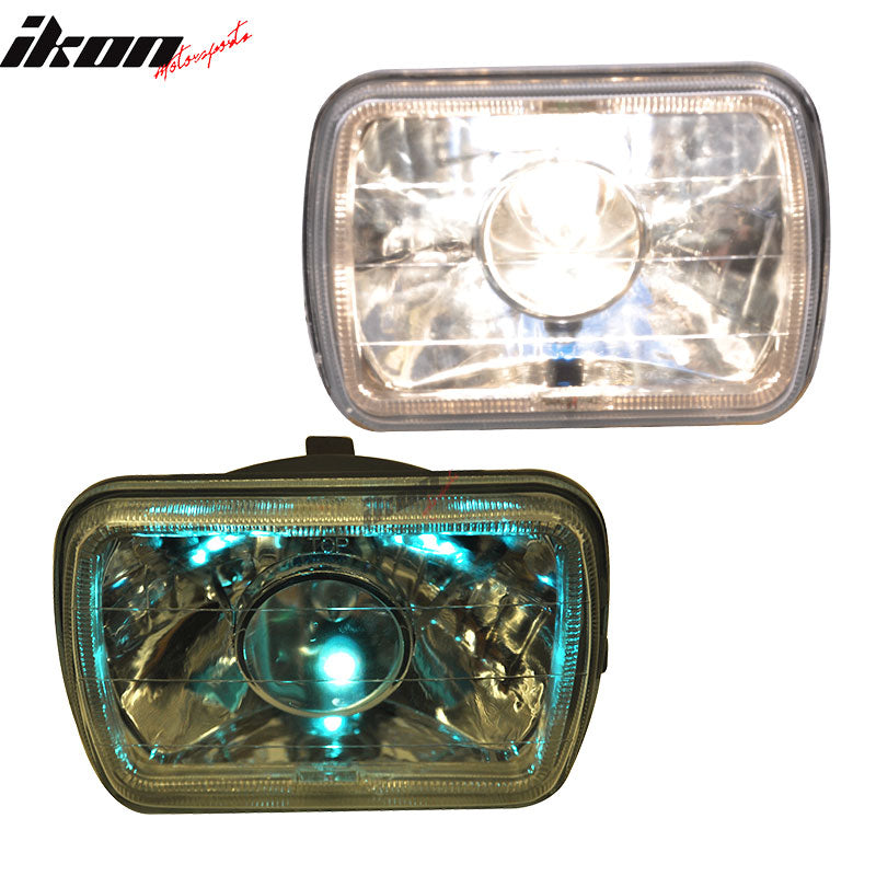 7X6 H4 White Halo Projector Headlight H6014 H6052 H6054 Clear Housing