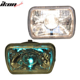 7X6 H4 White Halo Projector Headlight H6014 H6052 H6054 Clear Housing