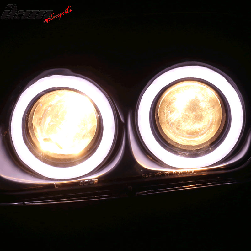 1997-2004 Chevy Corvette C5 2X 6000K Headlight Dual LED Halo Rim