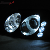 1999-2004 Ford Mustang Black Projector Headlights Lamps Amber Pair