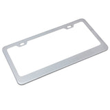 Chrome Metal Finish Steel License Plate Frame Cover + Screw Caps