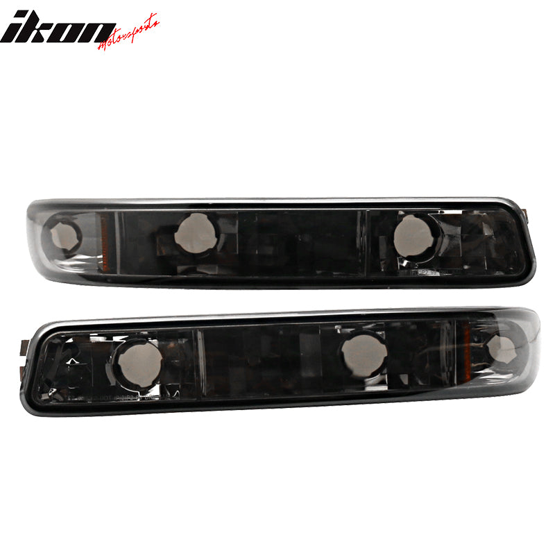 1999-2007 GMC Yukon Chrome Smoke Lens Amber Reflector LED Headlight