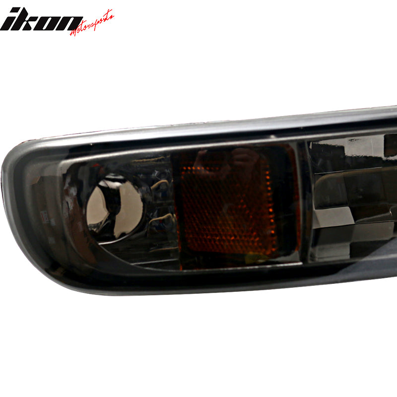 1999-2007 GMC Yukon Chrome Smoke Lens Amber Reflector LED Headlight