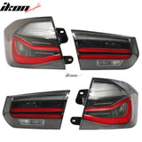 Fits 16-18 BMW F30 M3 LCI Black Lines Rear Tail Lights s