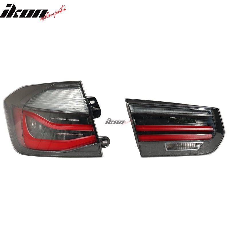 Fits 16-18 BMW F30 M3 LCI Black Lines Rear Tail Lights s