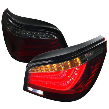 LED Tail Lights BMW E60 5 Series (04-07) Red / Chrome / Black - K2 Industries
