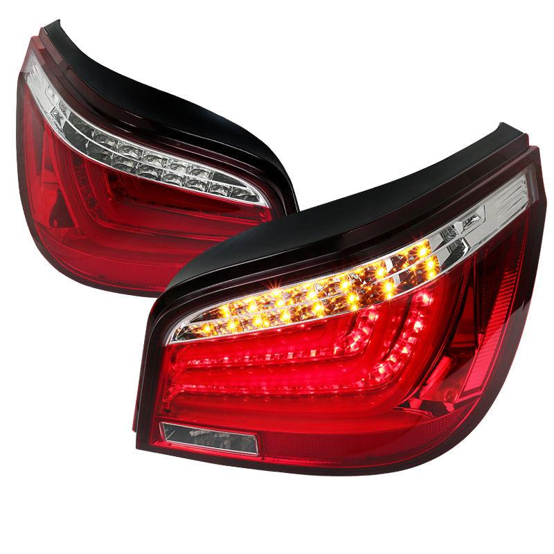 LED Tail Lights BMW E60 5 Series (04-07) Red / Chrome / Black - K2 Industries