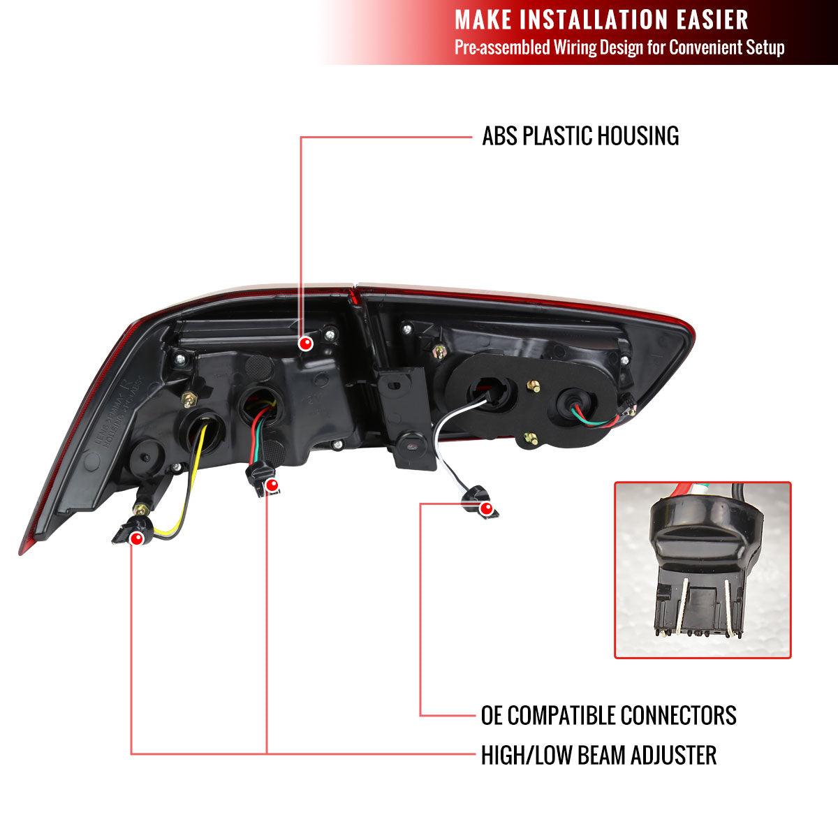 Tail Lights Mitsubishi Lancer EVO 10/X (08-15) Sequential Red/Smoke - K2 Industries