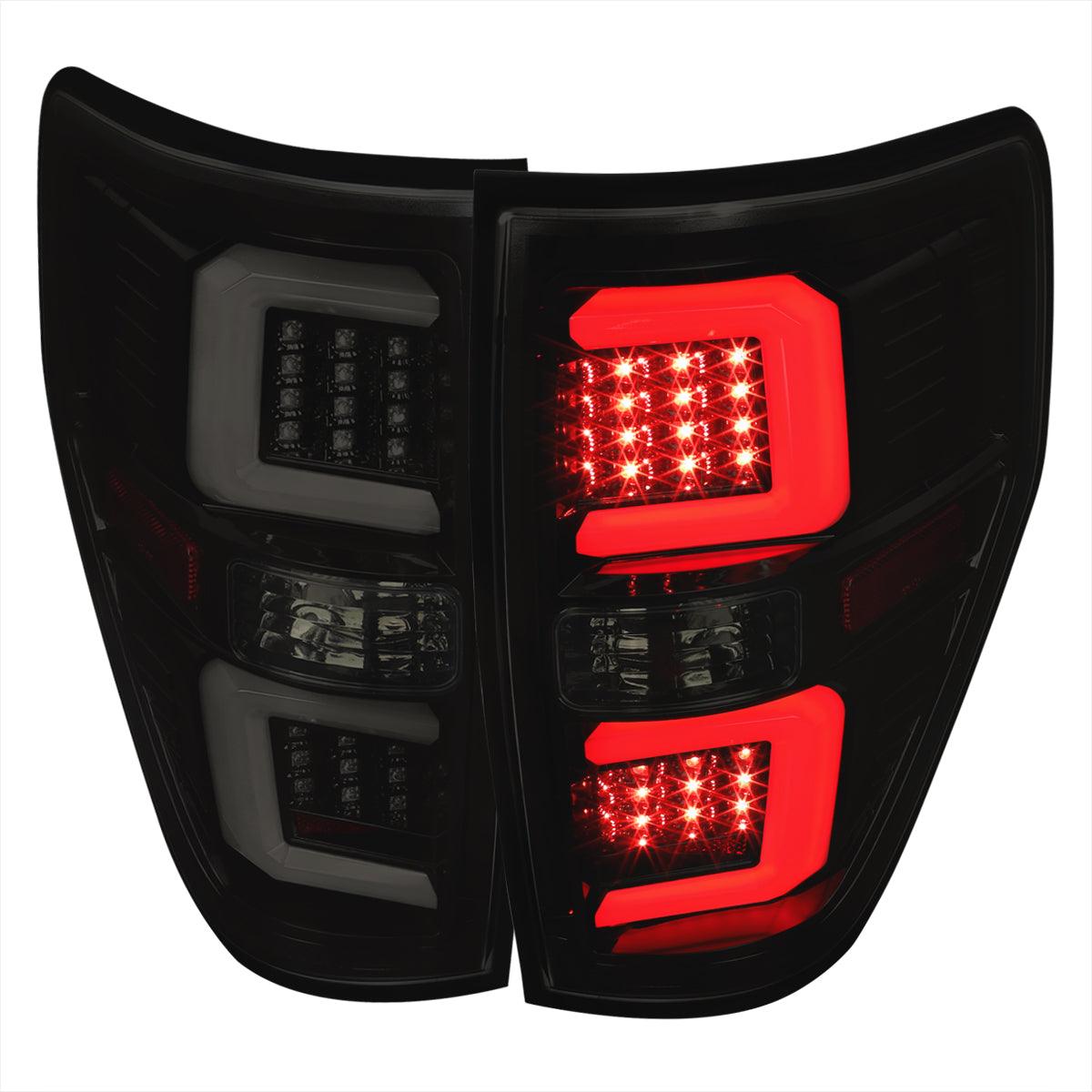 Spec-D LED Tail Lights Ford F150 (2009-2014) w/ Dual C Bars - Black or Chrome