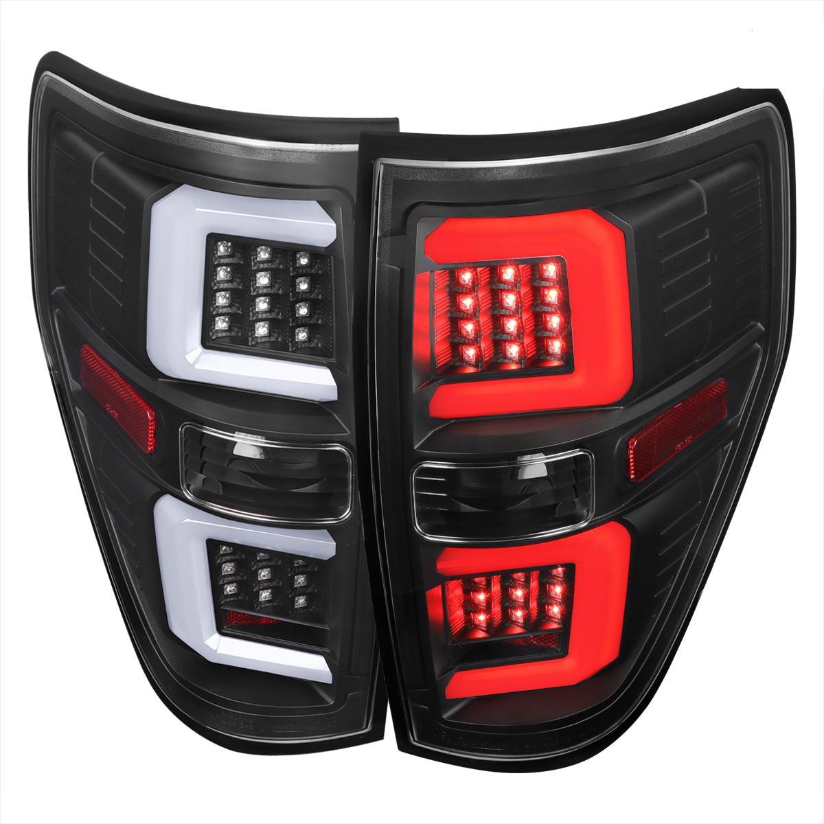 Spec-D LED Tail Lights Ford F150 (2009-2014) w/ Dual C Bars - Black or Chrome