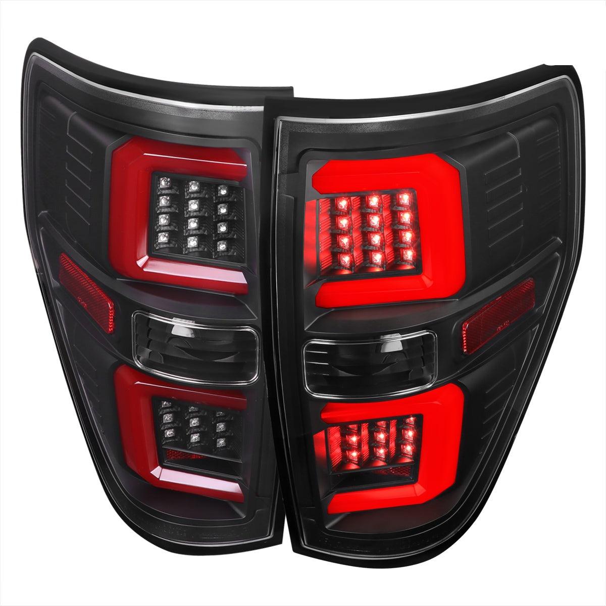 Spec-D LED Tail Lights Ford F150 (2009-2014) w/ Dual C Bars - Black or Chrome