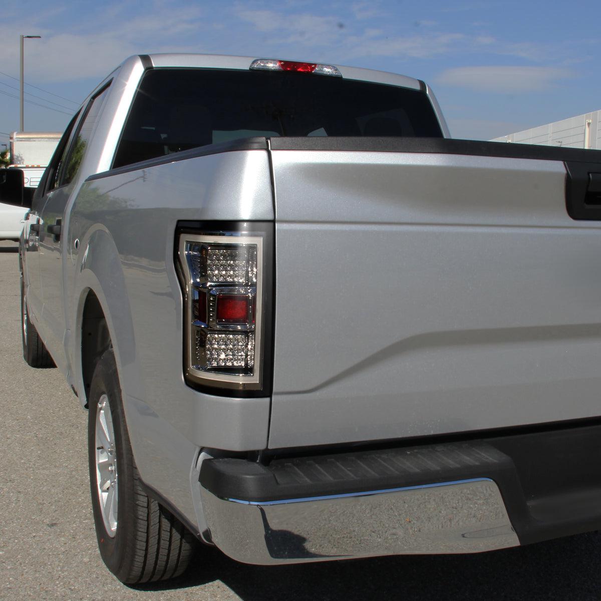 Spec-D Tail Lights Ford F150 (2018-2019-2020) Fiber Optic LED - Black / Smoke / Clear