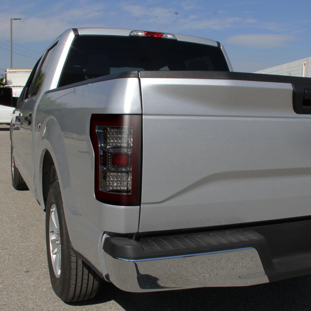 Spec-D Tail Lights Ford F150 (2018-2019-2020) Fiber Optic LED - Black / Smoke / Clear