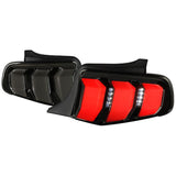 Spec-D Tail Lights Ford Mustang (2010-2011-2012) Sequential Turn Signal LED - Black / Chrome / Red